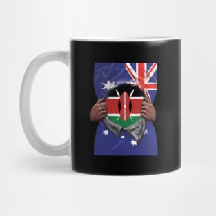 Kenya Flag Australian Flag Ripped - Gift for Kenyan From Kenya Mug